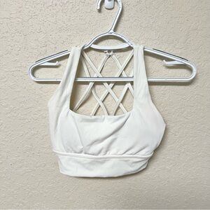 Buff Bunny White Sports Bra Womens Strappy Athletic Size XS Soft